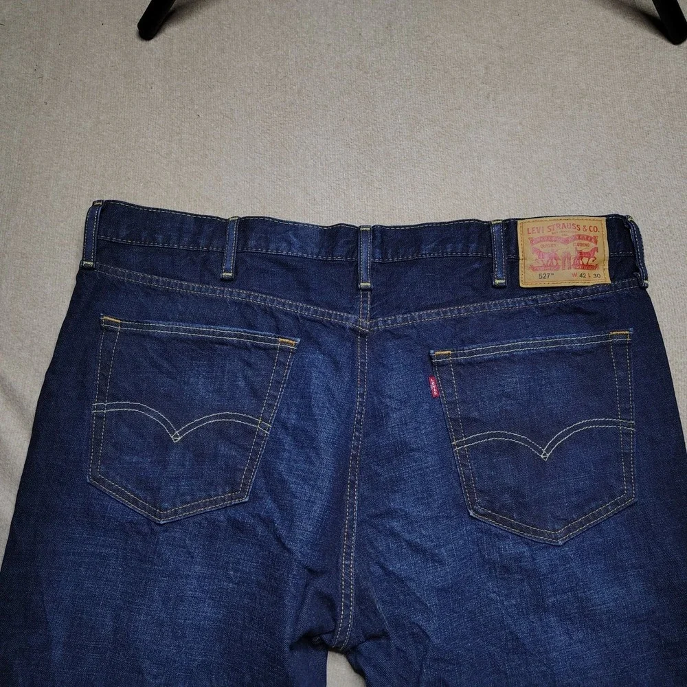 Levi's 527 Men's Slim Fit Bootcut Jeans Dark Wash Size 42x30 Cowboy Ranch
